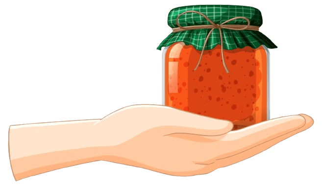 Hand holding a traditional handcrafted jar of KNR Foods pickle